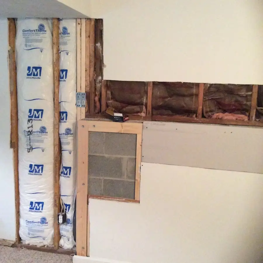 Wall insulation replacement during Contents Cleaning & Restoration in Burke Centre